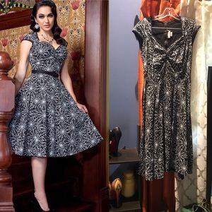 Pinup Couture Heidi Dress in Web Pattern 🕷🖤